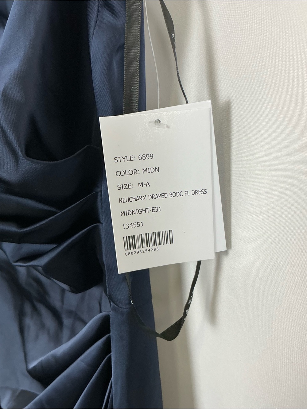 After Six Midnight Navy High Neck Satin Sleeveless Maxi Dress - Picture 3 of 7